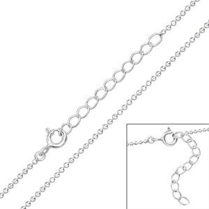 Sterling Silver Ball Chain Necklace 15in + Extension